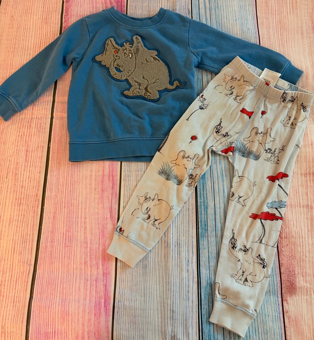 Hanna Andersson 3T “Horton Hears a Who!” 2-Piece Outfit – Organic Cotton